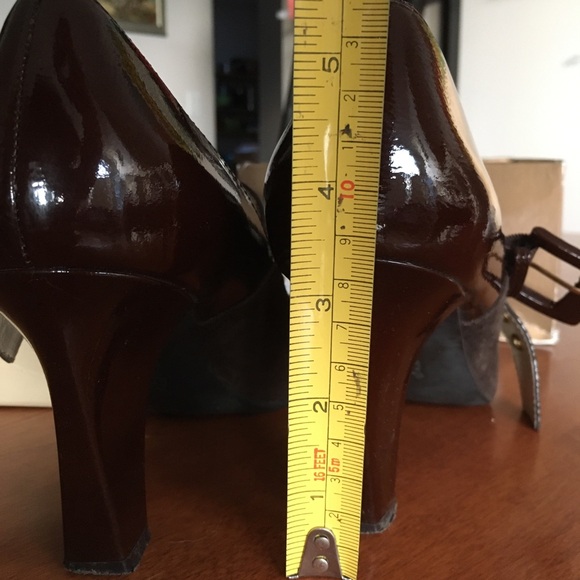 Gorgeous brown patent leather/suede heels, Franco Sarto, 3.25” heel, sz 8 - Picture 6 of 10